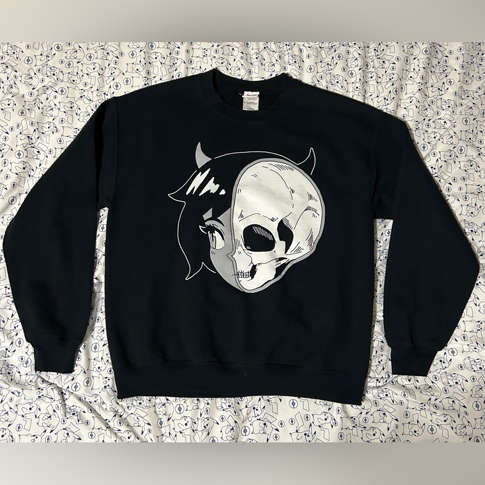 HALLOWEEN 💀 | OMOCST Skull Anime Girl Crewneck Sweater